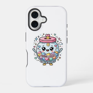 Cute Kawaii Spaarvarken Liefdadigheids Pot Hart Mu iPhone 16 Hoesje
