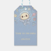Cute Kawaii Space - Astronaut and Smiling Moon Cadeaulabel (Voorkant)