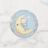 Cute Kawaii Space - Astronaut and Smiling Moon Confetti (Kleine voorkant)
