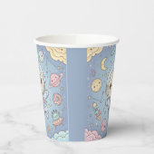 Cute Kawaii Space - Astronaut and Smiling Moon Papieren Bekers (Links)