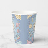 Cute Kawaii Space - Astronaut and Smiling Moon Papieren Bekers (Rechts)