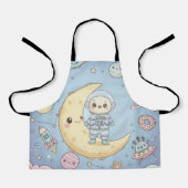 Cute Kawaii Space - Astronaut and Smiling Moon Schort (Voorkant)