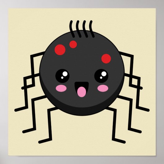 Cute Kawaii Spider Poster (Voorkant)