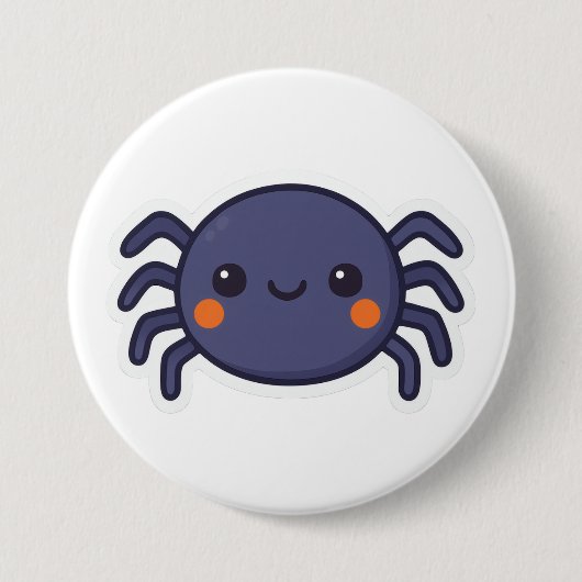 Cute Kawaii Spider Ronde Button 7,6 Cm (Voorkant)