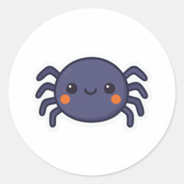 Cute Kawaii Spider Ronde Sticker