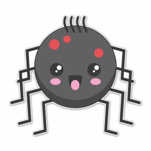 Cute Kawaii Spider Sticker (Voorkant)