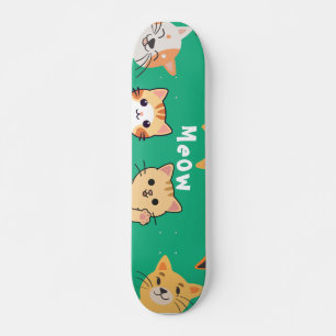 Cute Kawaii Spiedende Katten Patroon Persoonlijk Skateboard