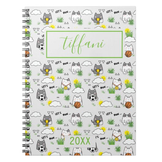 Cute Kawaii Sporty Cats Notitieboek (Voorkant)