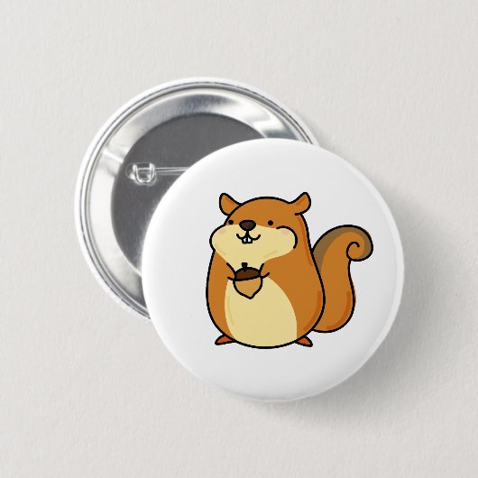 Cute Kawaii Squirrel Ronde Button 5,7 Cm (Voorkant /achterkant)