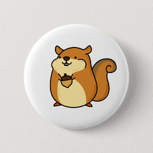 Cute Kawaii Squirrel Ronde Button 5,7 Cm