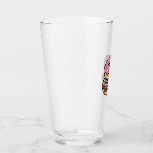 Cute Kawaii Stacked Donuts Illustration Glas (Rechts)