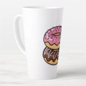 Cute Kawaii Stacked Donuts Illustration Latte Mok (Linkerhoek)