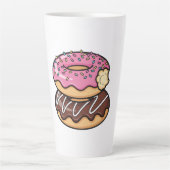 Cute Kawaii Stacked Donuts Illustration Latte Mok (Voorkant)
