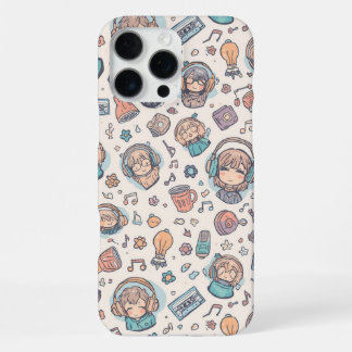 Cute Kawaii-stijl voor muziekliefhebbers en retrof iPhone 16 Pro Max Hoesje