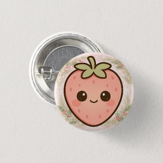 Cute Kawaii Strawberry Button  (Voorkant /achterkant)