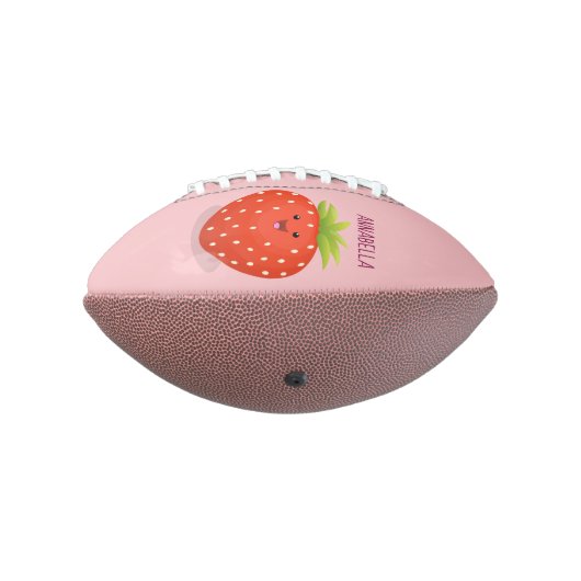 Cute kawaii strawberry cartoon illustration american football (Gedraaid 270)