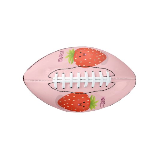 Cute kawaii strawberry cartoon illustration american football (Voorkant)