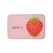 Cute kawaii strawberry cartoon illustration badmat (Voorkant)