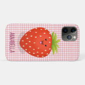 Cute kawaii strawberry cartoon illustration Case-Mate iPhone case (Achterkant (horizontaal))