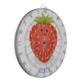 Cute kawaii strawberry cartoon illustration dartbord (Voorkant Links)
