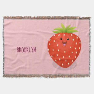 Cute kawaii strawberry cartoon illustration deken