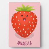 Cute kawaii strawberry cartoon illustration fotoplaat (voorkant)
