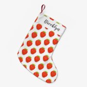 Cute kawaii strawberry cartoon illustration kleine kerstsok (Voorkant (Hangend))