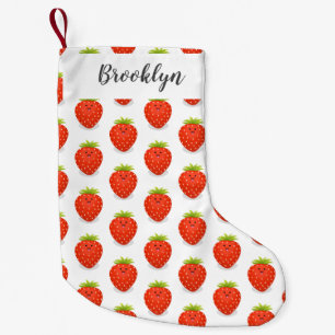 Cute kawaii strawberry cartoon illustration kleine kerstsok