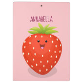 Cute kawaii strawberry cartoon illustration klembord (Achterkant)