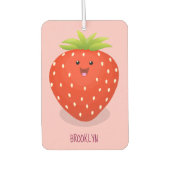 Cute kawaii strawberry cartoon illustration luchtverfrisser (Voorkant)