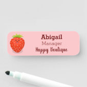 Cute kawaii strawberry cartoon illustration naamplaatje (In situ)