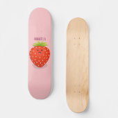 Cute kawaii strawberry cartoon illustration persoonlijk skateboard (Voorkant)