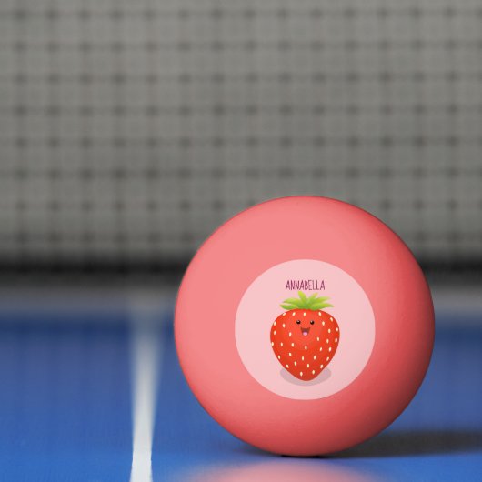 Cute kawaii strawberry cartoon illustration pingpongbal (Net)
