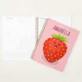 Cute kawaii strawberry cartoon illustration planner (Display)