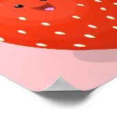 Cute kawaii strawberry cartoon illustration poster (Hoek)
