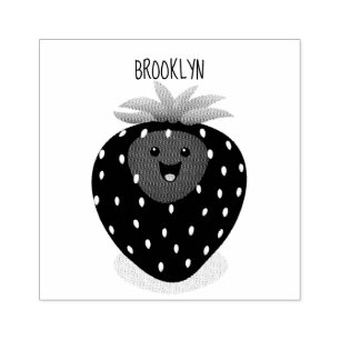 Cute kawaii strawberry cartoon illustration rubberstempel