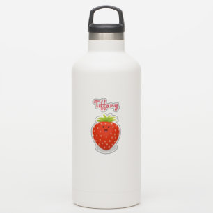 Cute kawaii strawberry cartoon illustration sticker