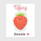 Cute kawaii strawberry cartoon illustration sticker (Vel)