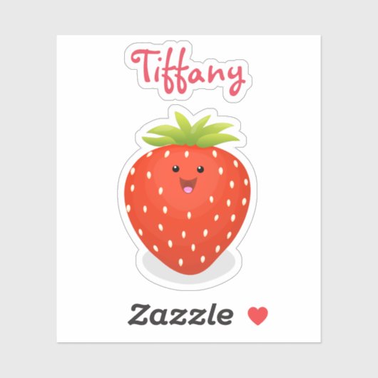 Cute kawaii strawberry cartoon illustration sticker (Vel)