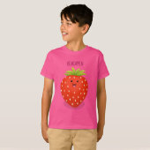 Cute kawaii strawberry cartoon illustration t-shirt (Voorkant volledig)