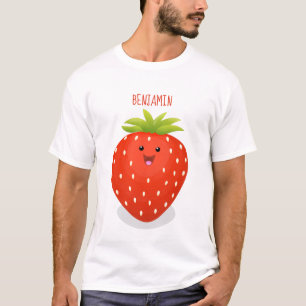Cute kawaii strawberry cartoon illustration t-shirt