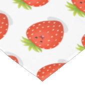 Cute kawaii strawberry cartoon illustration tafelkleed (Gekanteld)