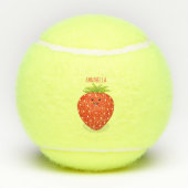Cute kawaii strawberry cartoon illustration tennisballen (Achterkant)