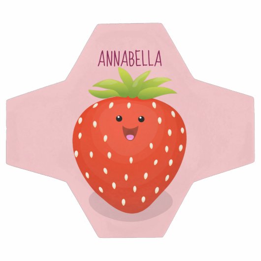 Cute kawaii strawberry cartoon illustration voetbal (Enkel)