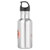 Cute kawaii strawberry cartoon illustration waterfles  (Achterkant)