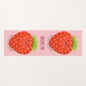 Cute kawaii strawberry cartoon illustration yogamat (Voorkant (horizontaal))