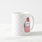 Cute Kawaii Strawberry Cat Cupcake Cartoon Koffiemok (Voorkant rechts)
