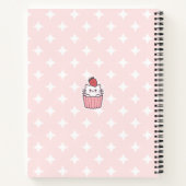Cute Kawaii Strawberry Cat Cupcake Cartoon Notitieboek (Achterkant)