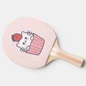 Cute Kawaii Strawberry Cat Cupcake Cartoon Tafeltennisbatje (Zijkant)