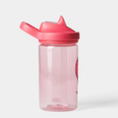 Cute Kawaii Strawberry Clear Pink Kinder monogramm Waterfles (Rechts)